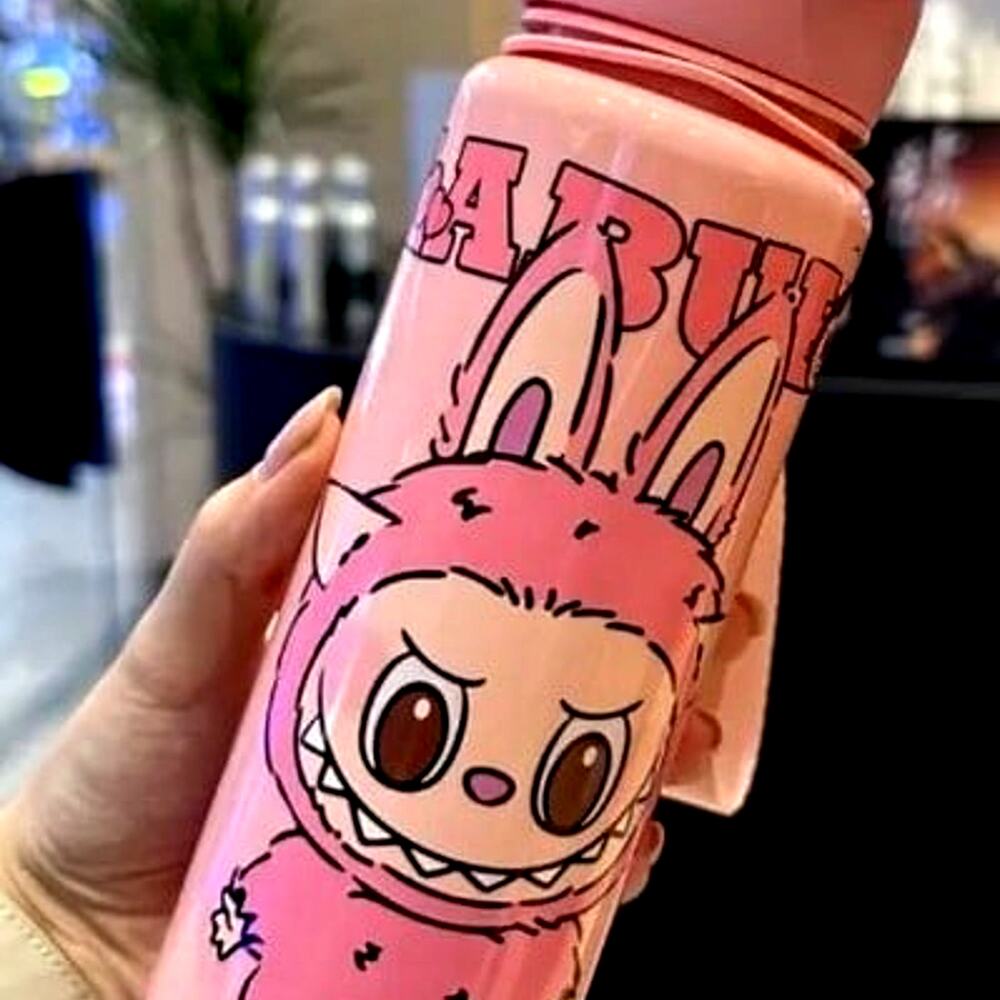 Monster Rabbit Pink tumbler straw BPA free portable for backpack purse run 24 oz
